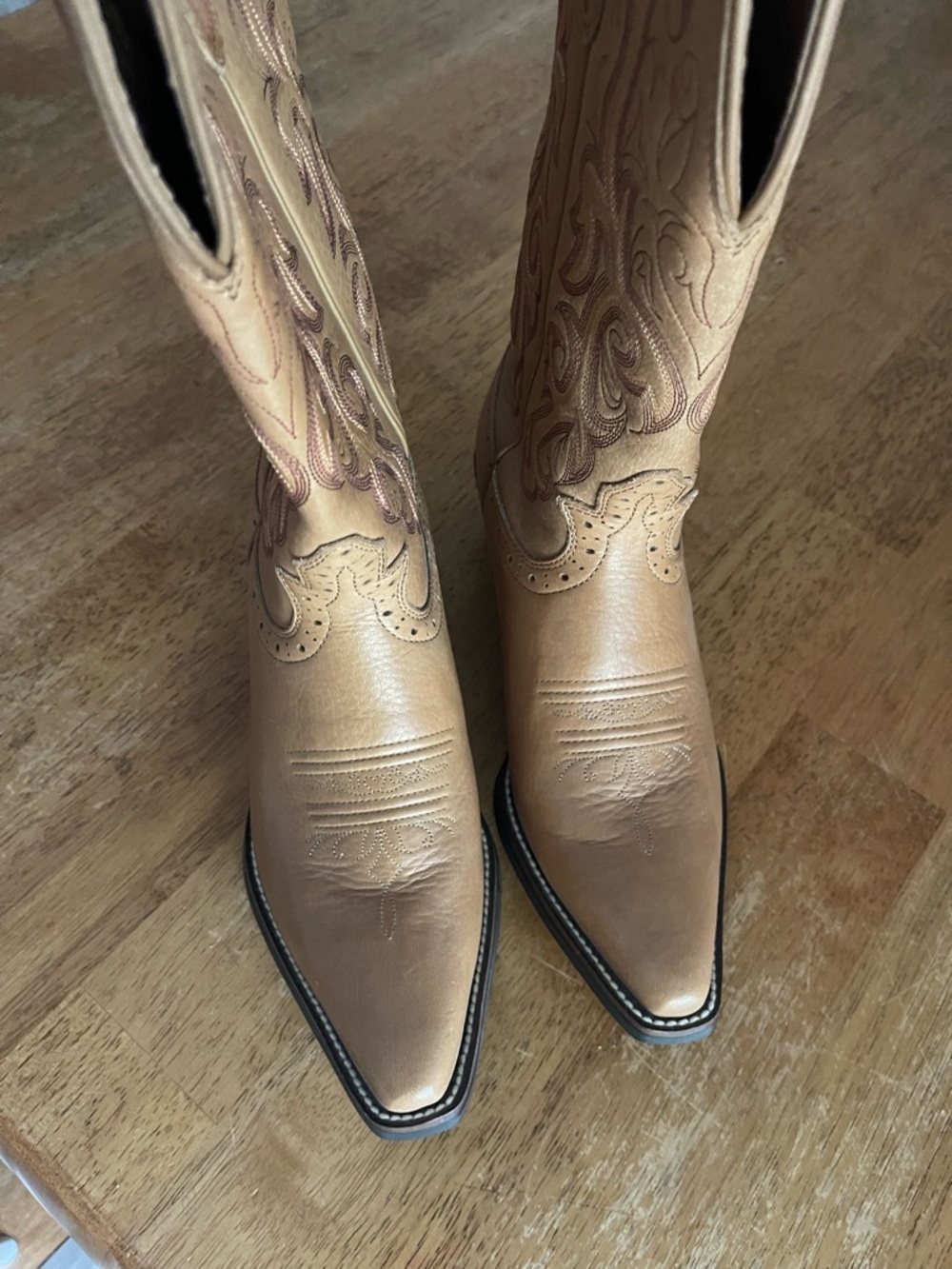 Justin Stampede Boots Brown Leather Western Boot - Picture 7 of 12